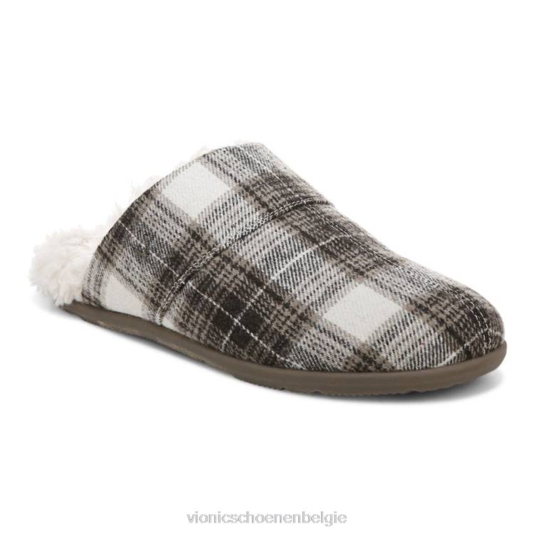 Vionic alfons muiltjespantoffel ZND81487 bruine plaid Vionic sandals