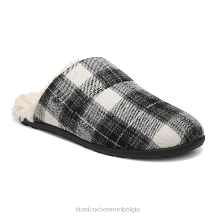 Vionic alfons muiltjespantoffel ZND81488 zwarte plaid Vionic shoes outlet