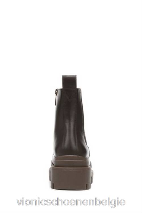 Vionic karsen chocoladebruine waterdichte leren laarzen met middelhoge schacht ZND81637Vionic schoenen