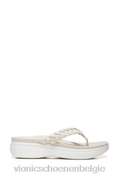 Vionic Crèmekleurige Kenji-sandalen met sleehak ZND81584Vionic schoenen