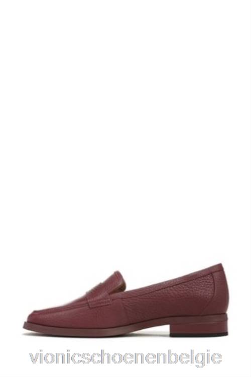 Vionic Shiraz rood getrommeld leren sellah slip-on schoenen ZND81597Vionic chaussures belgique