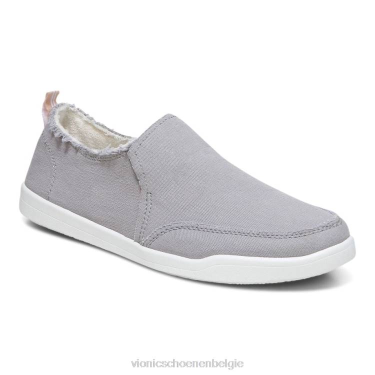 Vionic beach malibu slip-on sneaker: canvas ZND81085 lichtgrijs canvas Vionic belgie