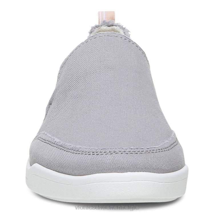 Vionic beach malibu slip-on sneaker: canvas ZND81085 lichtgrijs canvas Vionic belgie
