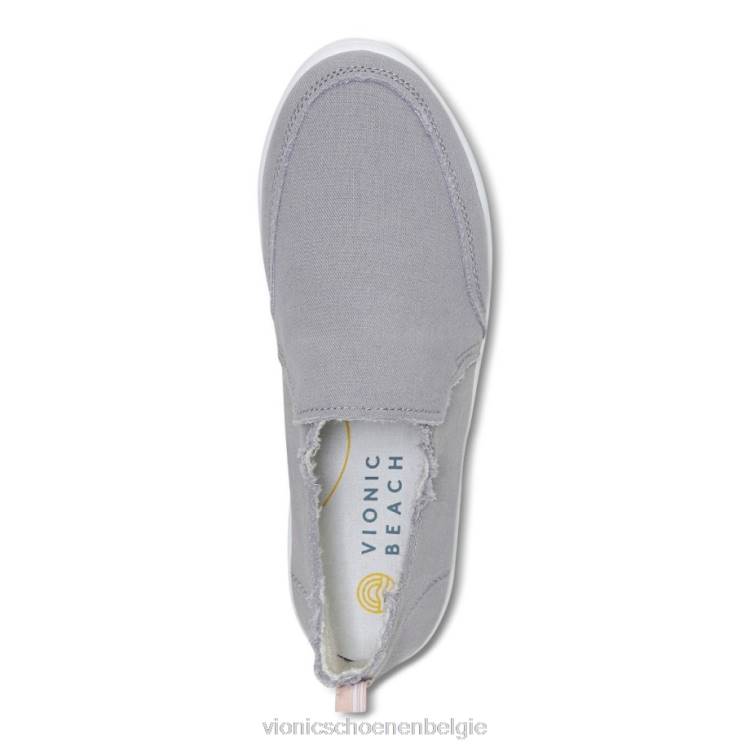 Vionic beach malibu slip-on sneaker: canvas ZND81085 lichtgrijs canvas Vionic belgie
