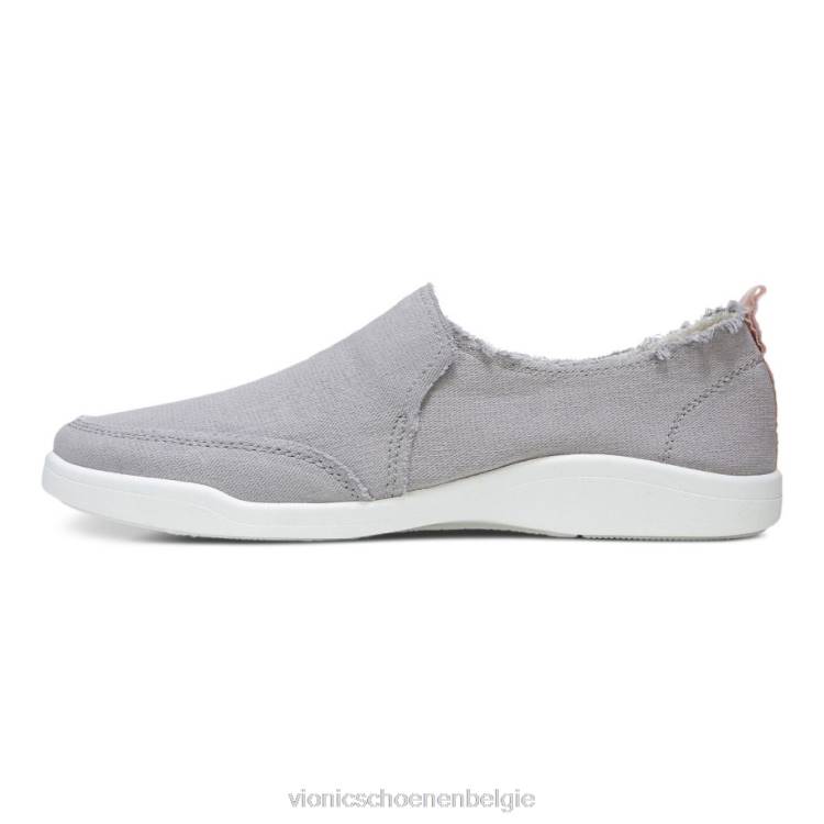Vionic beach malibu slip-on sneaker: canvas ZND81085 lichtgrijs canvas Vionic belgie
