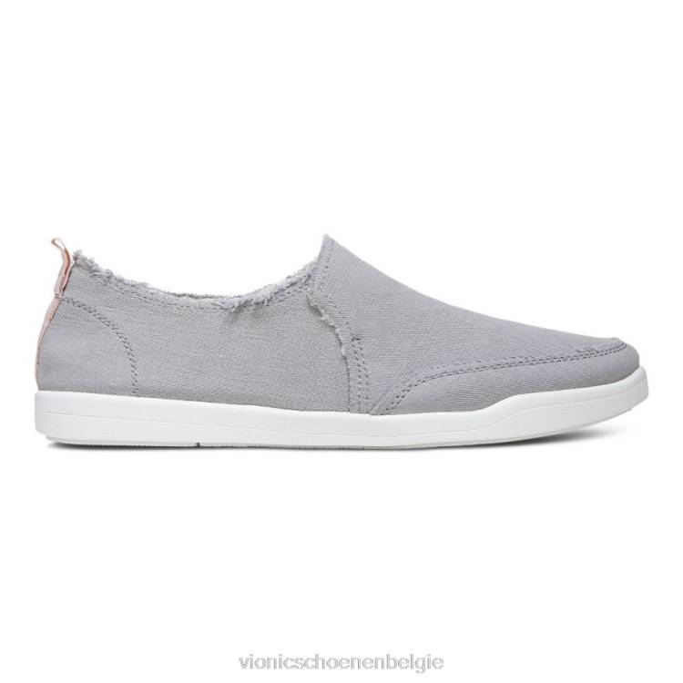 Vionic beach malibu slip-on sneaker: canvas ZND81085 lichtgrijs canvas Vionic belgie