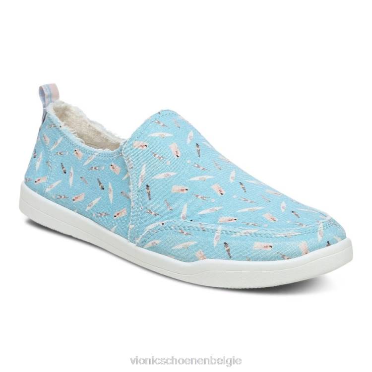Vionic beach malibu slip-on sneaker: plezier in de zon ZND81150 porselein blauw Vionic chaussures belgique