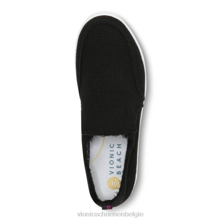 Vionic beach malibu slip-on sneaker: wafelgebreid ZND81146 zwart breiwerk Vionic schoenen