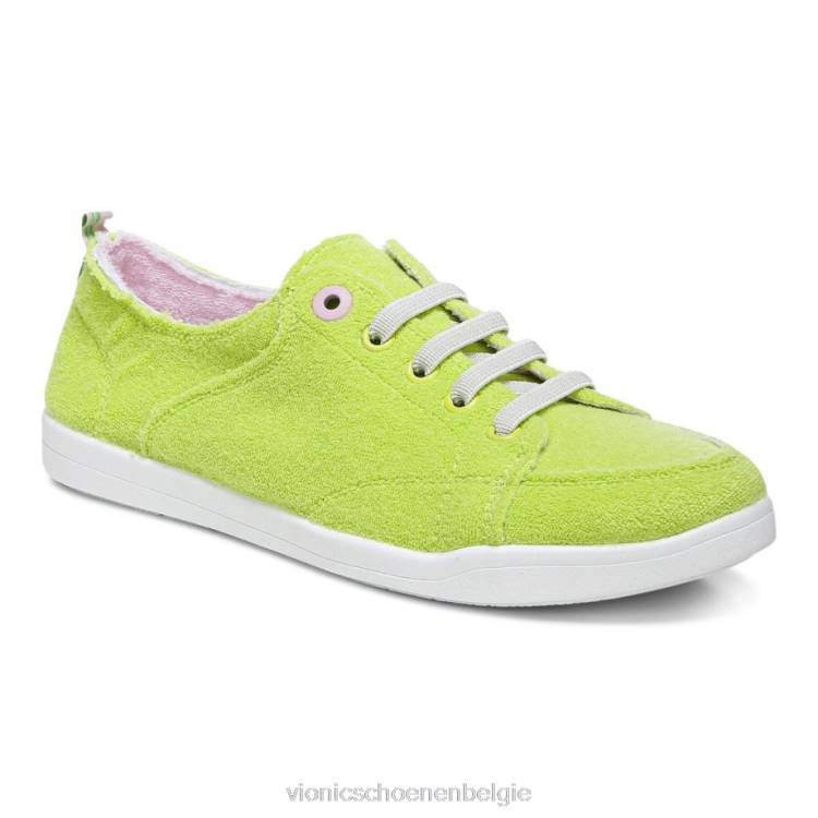 Vionic beach pismo casual sneaker: badstof ZND81178 limoen badstof Vionic chaussures belgique