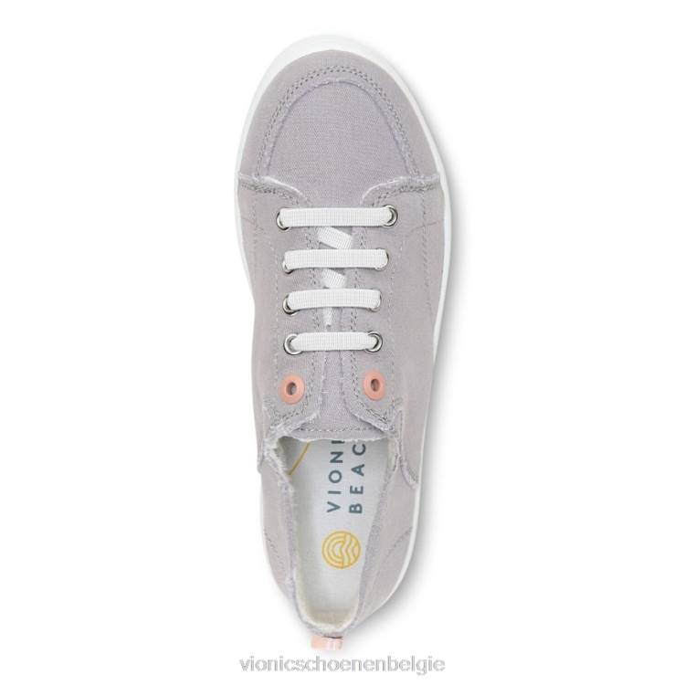 Vionic beach pismo casual sneaker: canvas ZND81096 lichtgrijs canvas Vionic shoes outlet