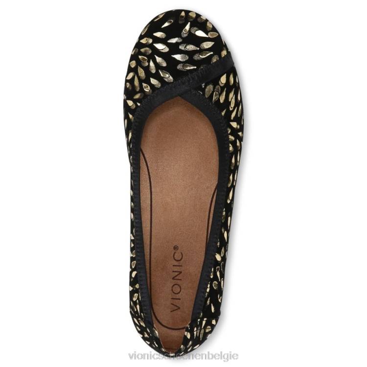 Vionic Caroll ballet plat ZND81249 zwart suède Vionic shoes outlet