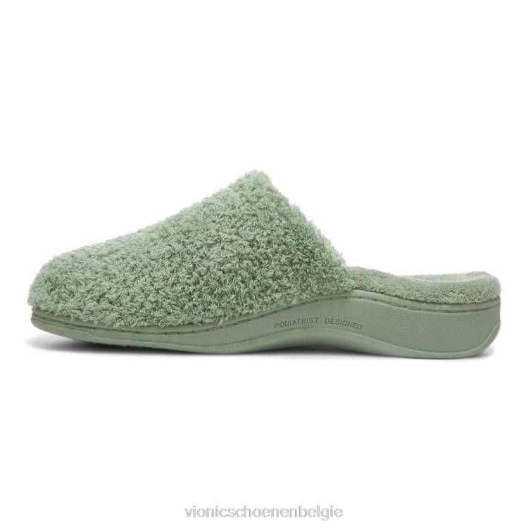 Vionic Gemma muiltjes pantoffels ZND8734 basilicum gekrulde badstof Vionic shoes outlet