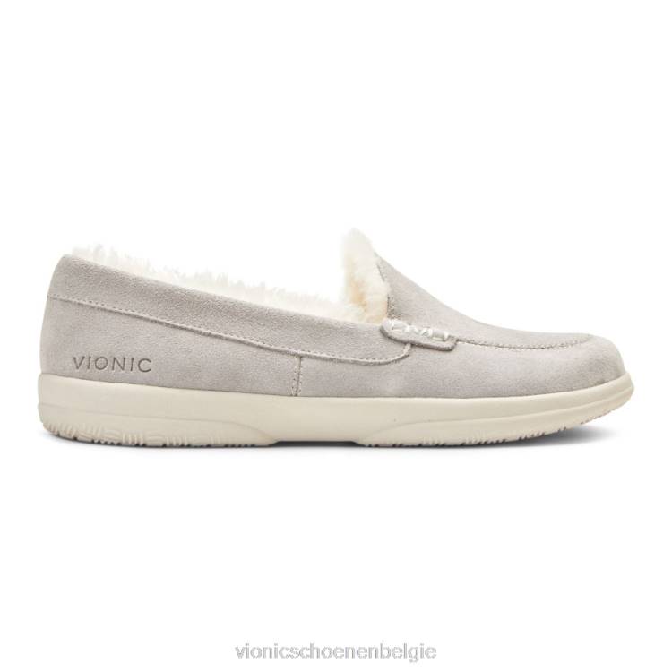 Vionic Lynez-slipper ZND8188 lichtgrijs suède Vionic chaussures belgique
