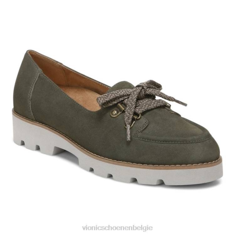Vionic Teagan loafer met veters ZND8670 olijf Vionic shoes outlet