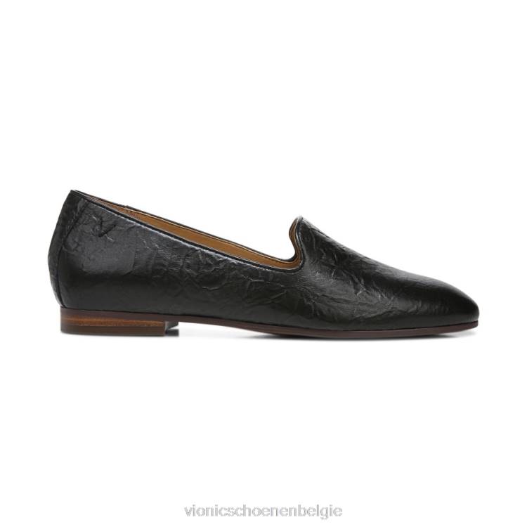 Vionic Willa glijdt plat aan ZND81211 zwart leer Vionic chaussures