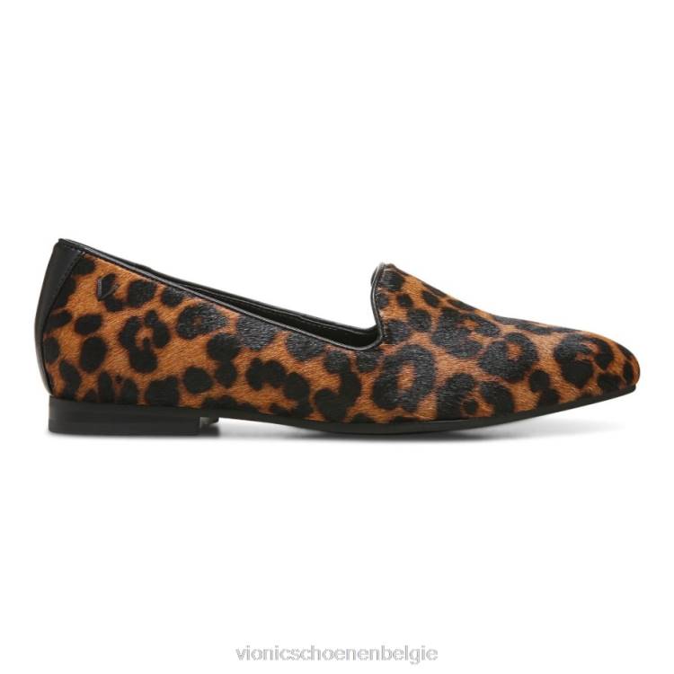 Vionic Willa glijdt plat aan ZND81214 bruin luipaard Vionic shoes outlet