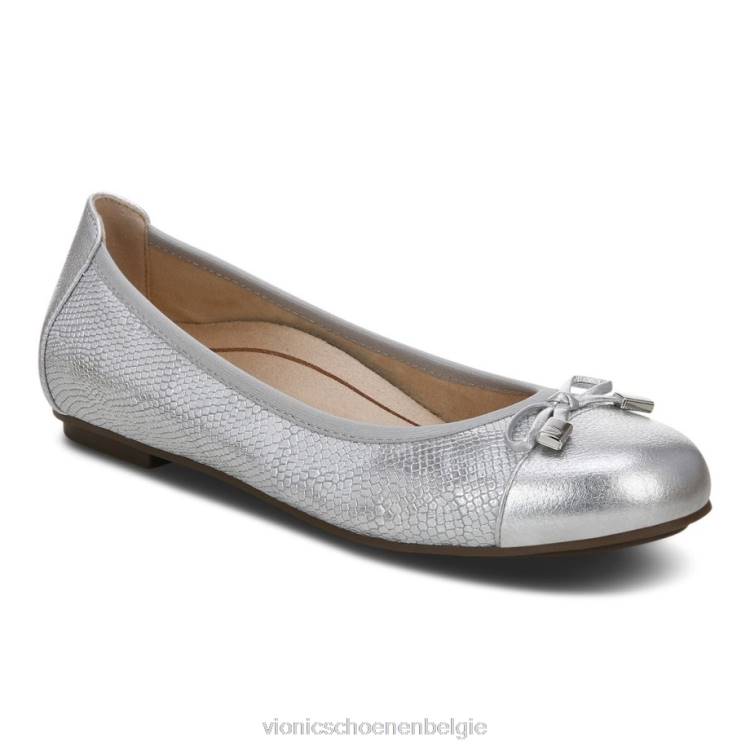 Vionic minna ballet plat ZND81256 zilver Vionic shoes outlet