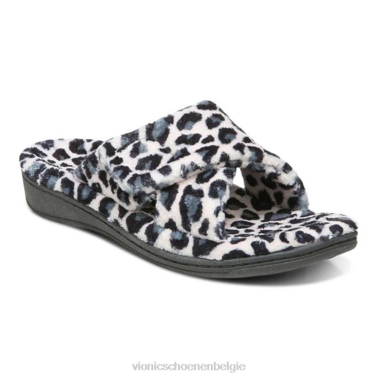 Vionic ontspannen pantoffel ZND86 crème luipaard Vionic sandals