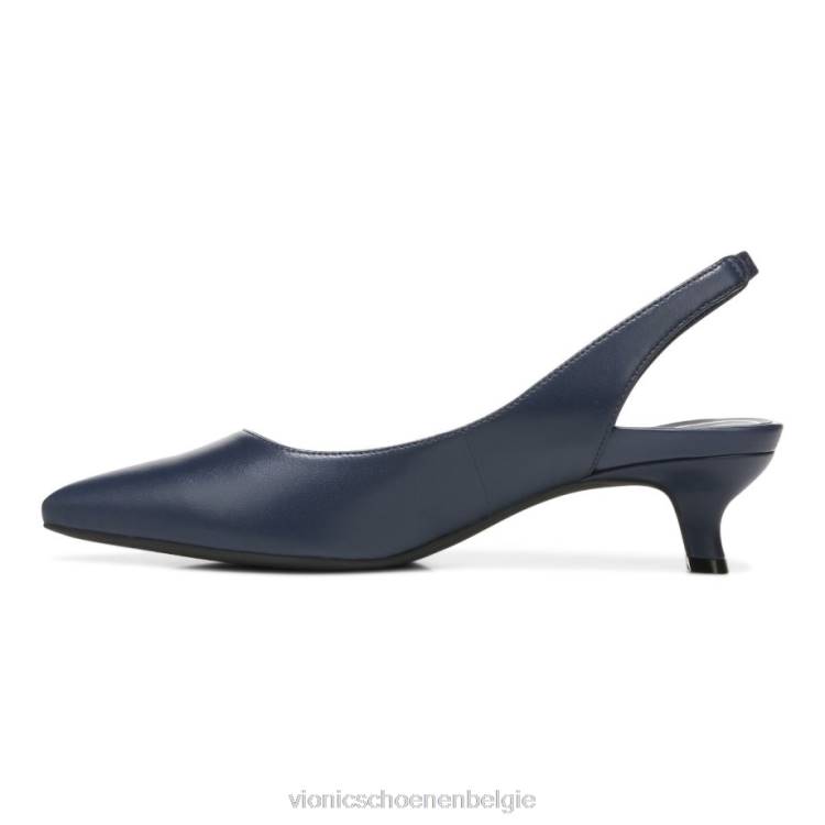 Vionic ziva kitten hak ZND8878 marineblauw leer Vionic shoes outlet