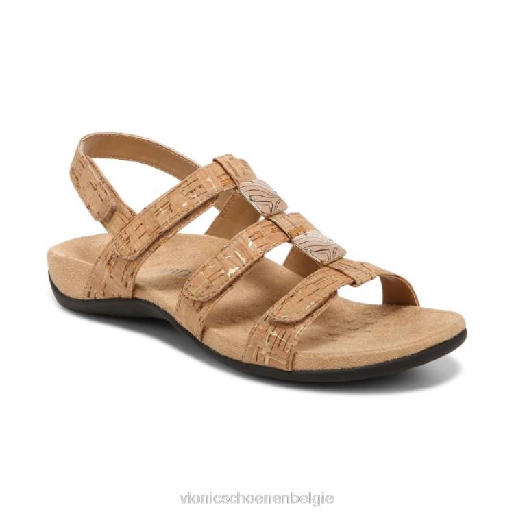 Vionic Amber verstelbare sandaal ZND81402 gouden kurk Vionic belgie