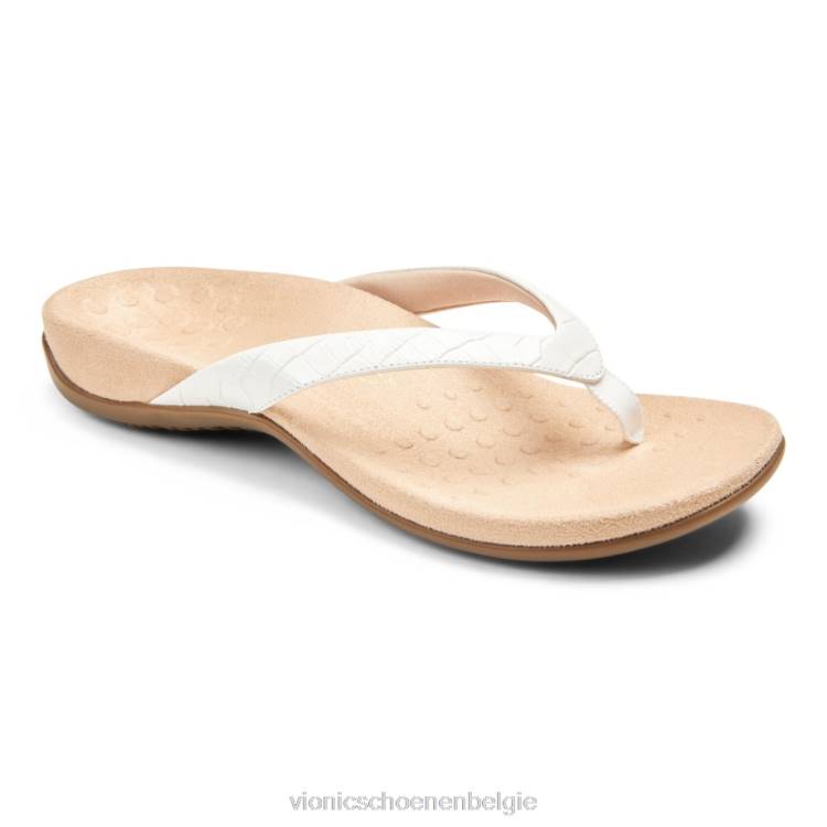 Vionic Dillon teensandaal ZND81363 witte krokodil Vionic sandals