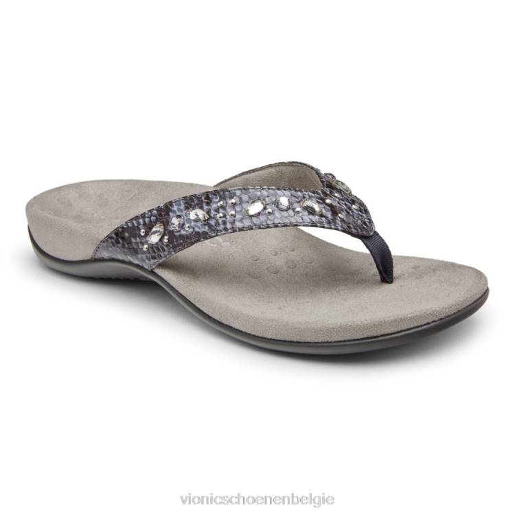 Vionic Lucia teensandaal ZND8180 leigrijze slang Vionic shoes outlet