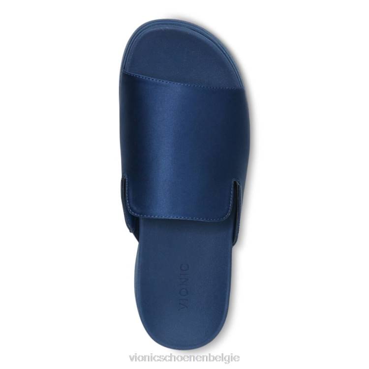 Vionic Monica platform sandaal ZND81332 donkerblauw satijn Vionic belgie