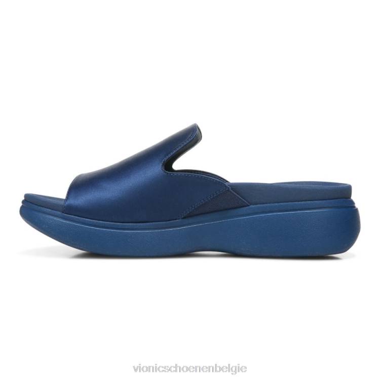 Vionic Monica platform sandaal ZND81332 donkerblauw satijn Vionic belgie