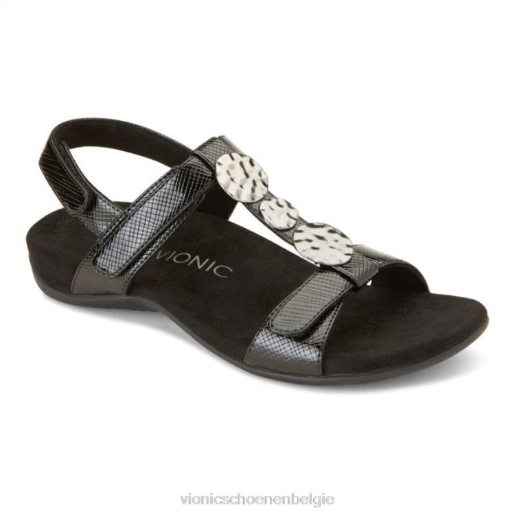 Vionic farra sandaal ZND8106 zwarte hagedis Vionic verkooppunten