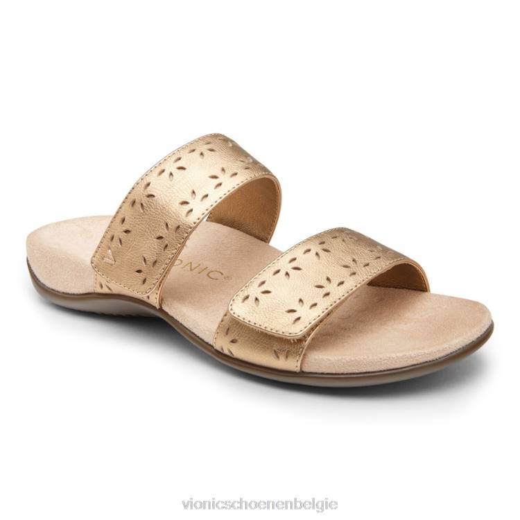 Vionic randi slide sandaal ZND8228 goud leer Vionic sandals