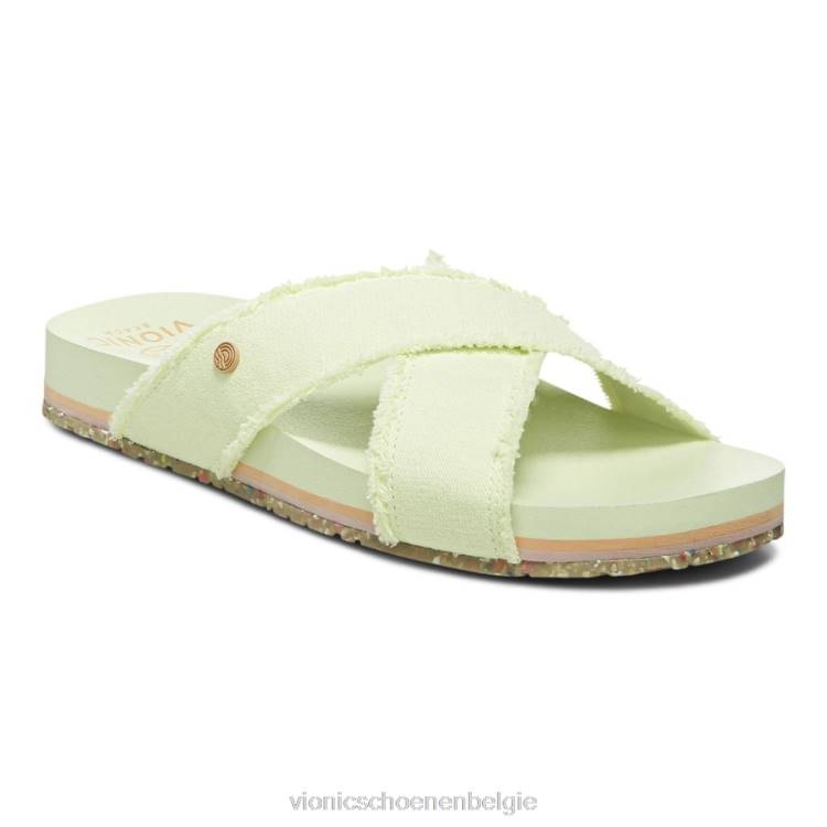 Vionic strand panama sandaal ZND81305 bleke limoen Vionic chaussures