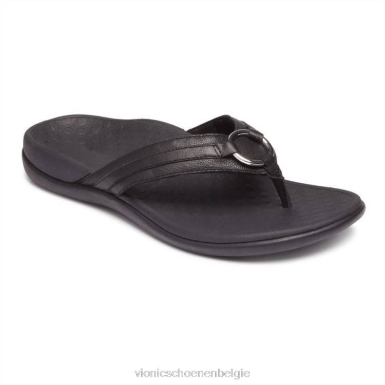 Vionic tij aloë teensandaal ZND81374 zwart leer Vionic belgie