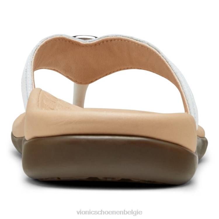 Vionic tij aloë teensandaal ZND81376 wit leer Vionic chaussures belgique