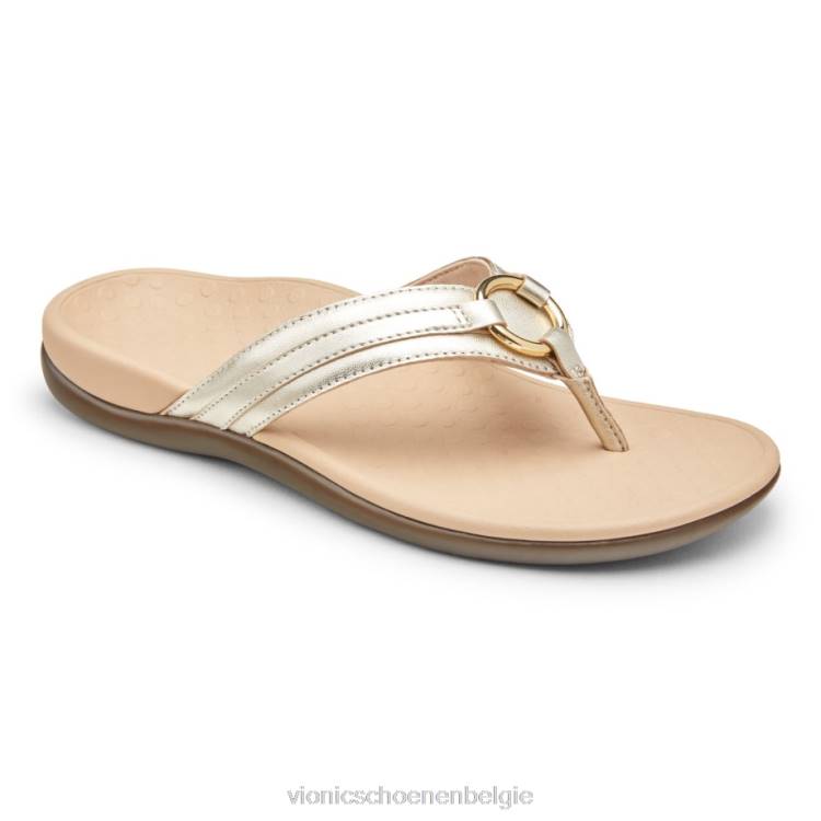 Vionic tij aloë teensandaal ZND81377 champagne leer Vionic sandals
