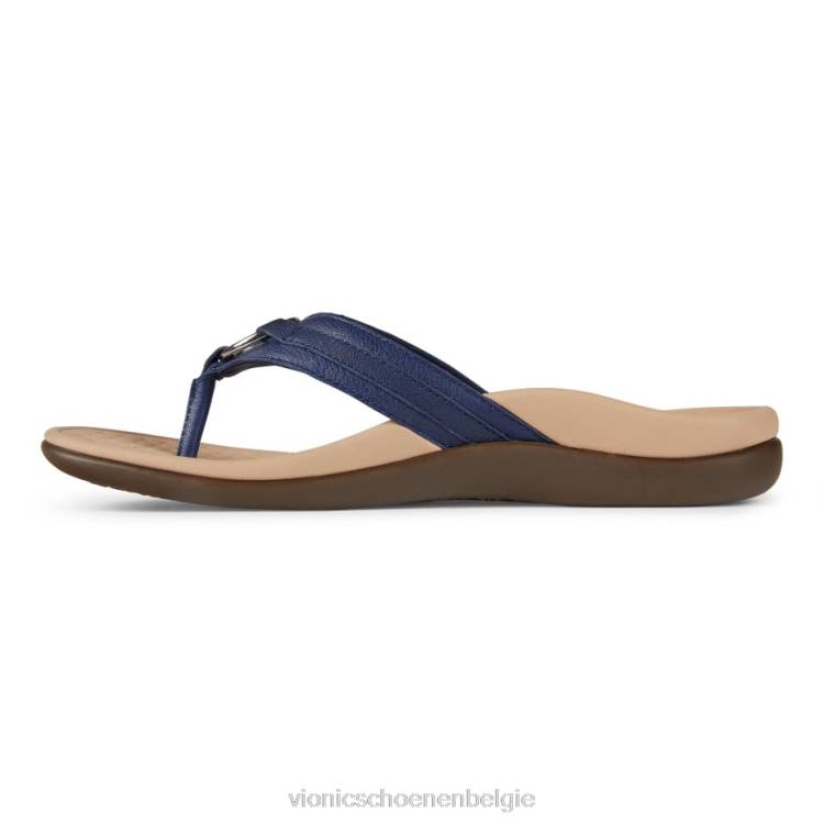Vionic tij aloë teensandaal ZND81378 marineblauw leer Vionic shoes outlet