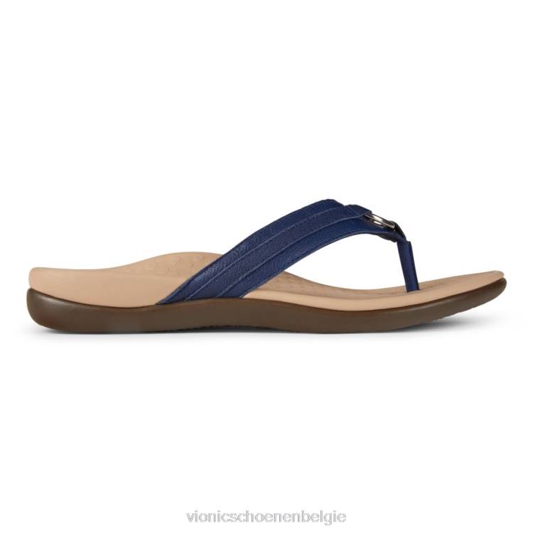 Vionic tij aloë teensandaal ZND81378 marineblauw leer Vionic shoes outlet